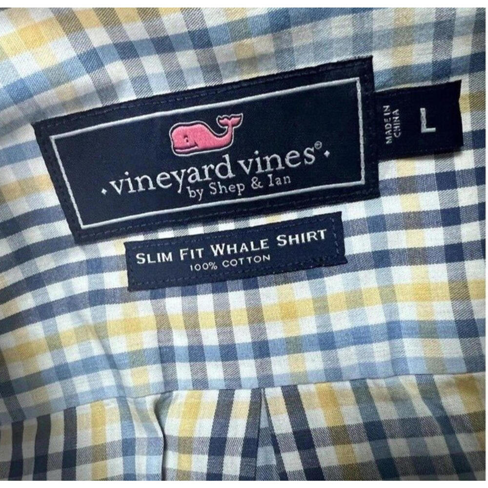 Vineyard Vines Slim Fit Whale Shirt Multicolor Long Sleeve Button Up Shirt Large - Picture 7 of 10